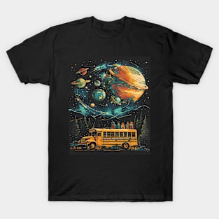 Galactic School Run: Vintage Space Bus Adventure TeeGalactic School Bus T-Shirt